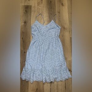 Light Blue Eyelet Mini Dress
